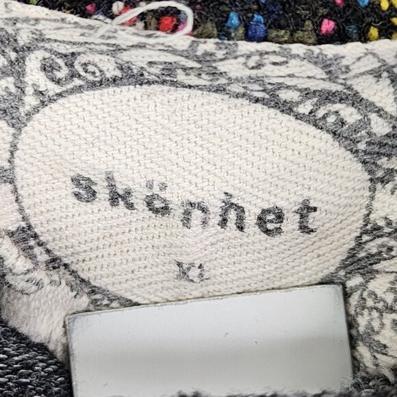 Womens Skönahet Black Native Boho Hoodie Sweatshirt V Neck Tie Long Sleeve XL - Picture 6 of 11